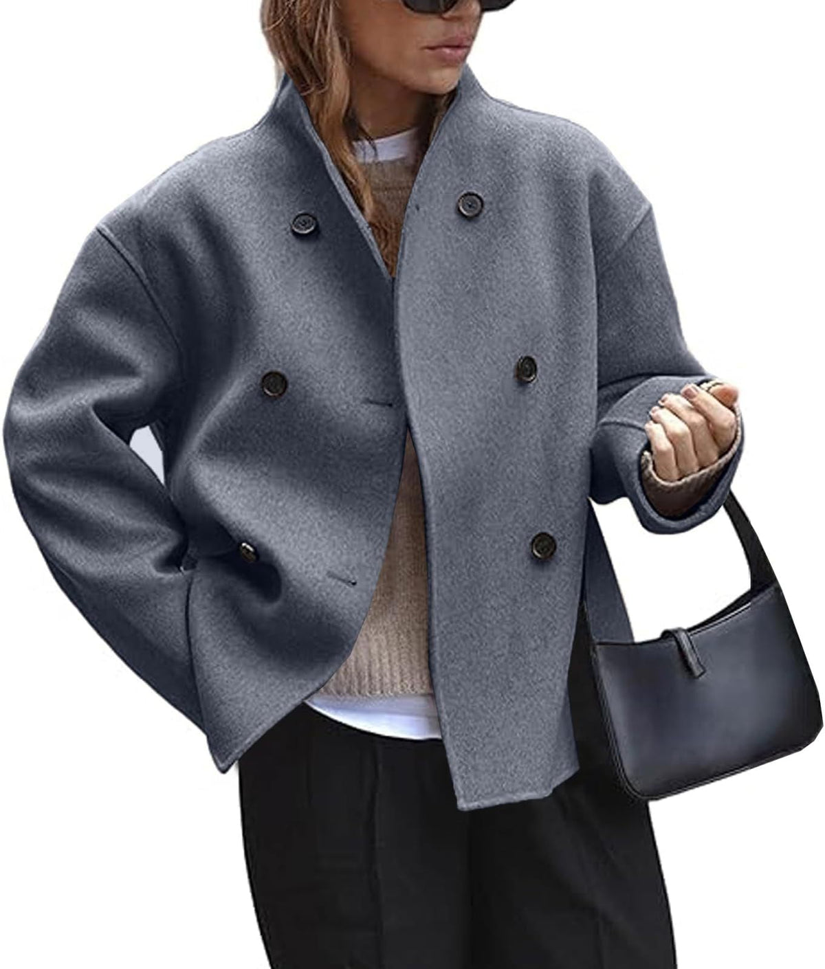 Damen Jacke mit doppeltem Knopfverschluss und lässigem Schnitt - 3 - Annoboutique
