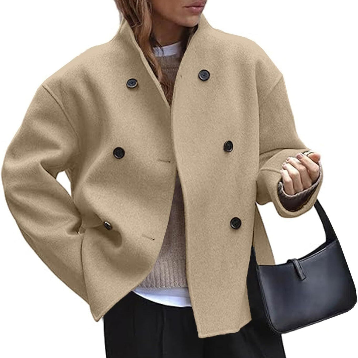 Damen Jacke mit doppeltem Knopfverschluss und lässigem Schnitt - 8 - Annoboutique