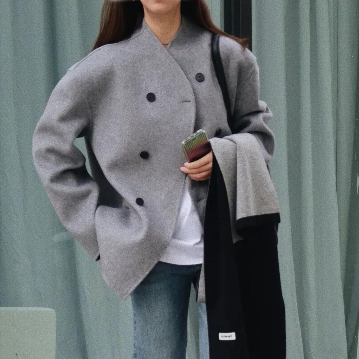 Damen Jacke mit doppeltem Knopfverschluss und lässigem Schnitt - 9 - Annoboutique