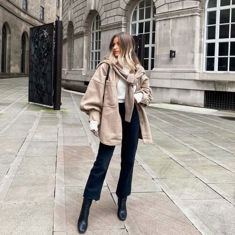 Damenjacke mit Oversized-Schnitt und Taschen - 9 - Annoboutique