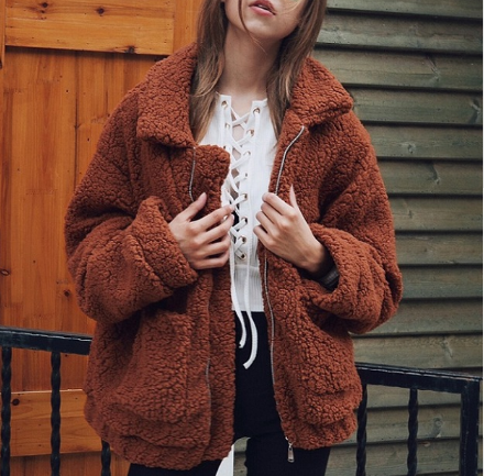 Damen Jacke mit hohem Kragen und Taschen - 4 - Annoboutique