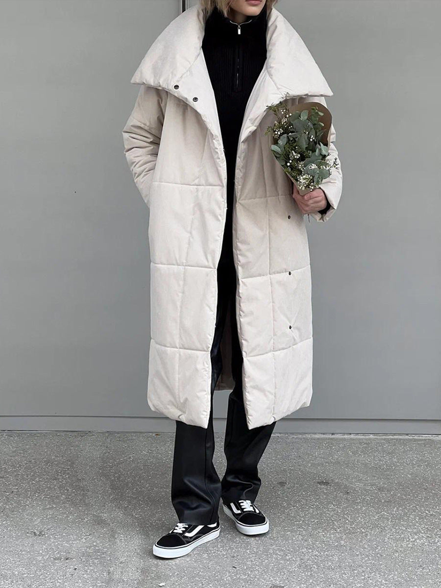 Wickelmantel Damen mit breitem Kragen und Taillengürtel, lang - 5 - Annoboutique