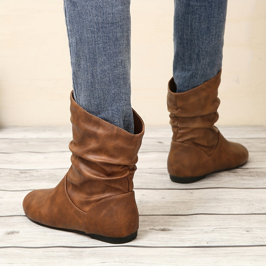 Stiefeletten Damen mit lässigem Schnitt und flacher Sohle - 1 - Annoboutique