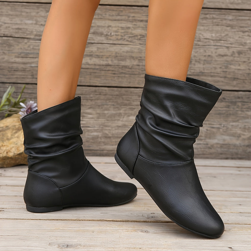 Stiefeletten Damen mit lässigem Schnitt und flacher Sohle - 5 - Annoboutique