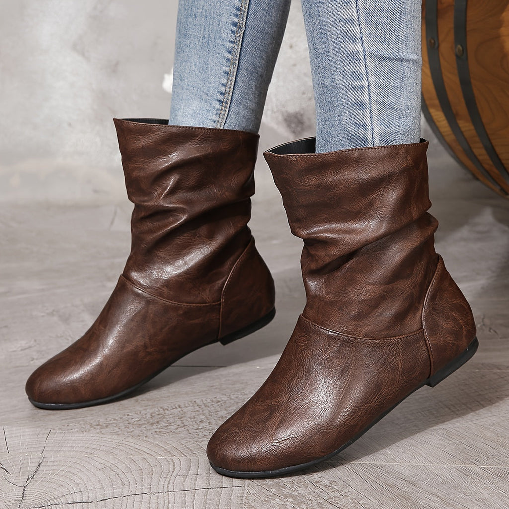 Stiefeletten Damen mit lässigem Schnitt und flacher Sohle - 8 - Annoboutique