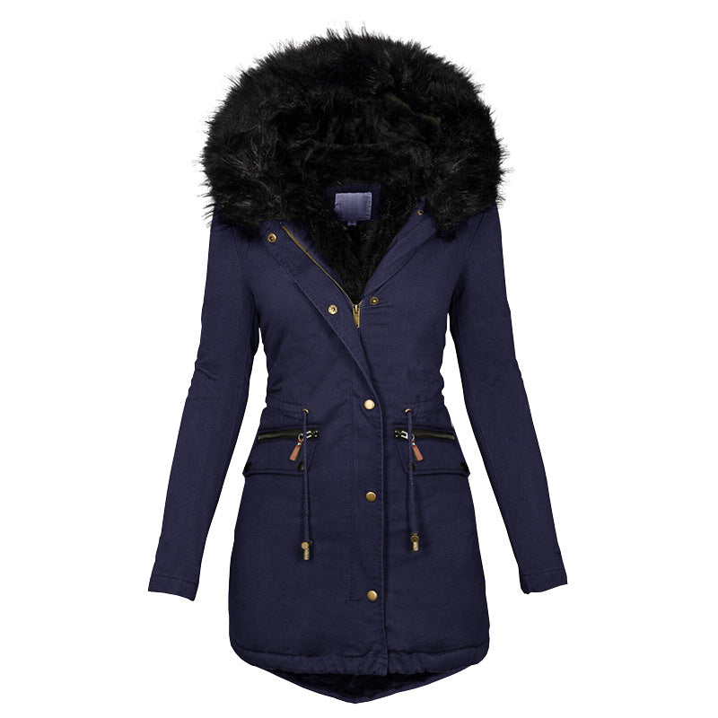 Damen Winterjacke mit Kapuze, taillierter Schnitt und praktischen Taschen - 1 - Annoboutique