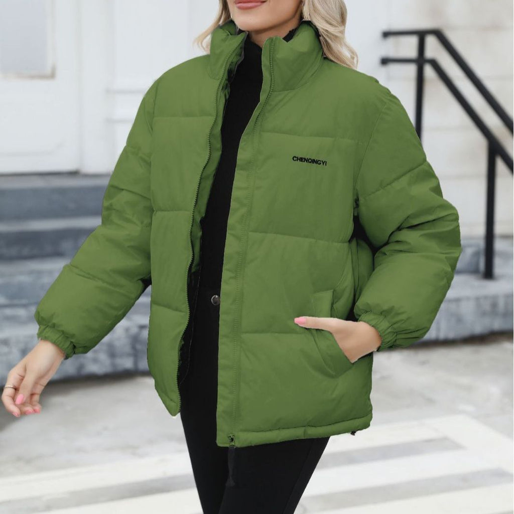 Damen Winterjacke mit hohem Kragen und lässigem Schnitt - 3 - Annoboutique