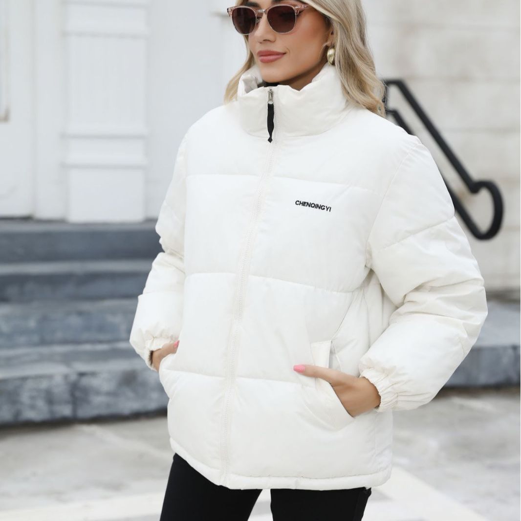 Damen Winterjacke mit hohem Kragen und lässigem Schnitt - 4 - Annoboutique