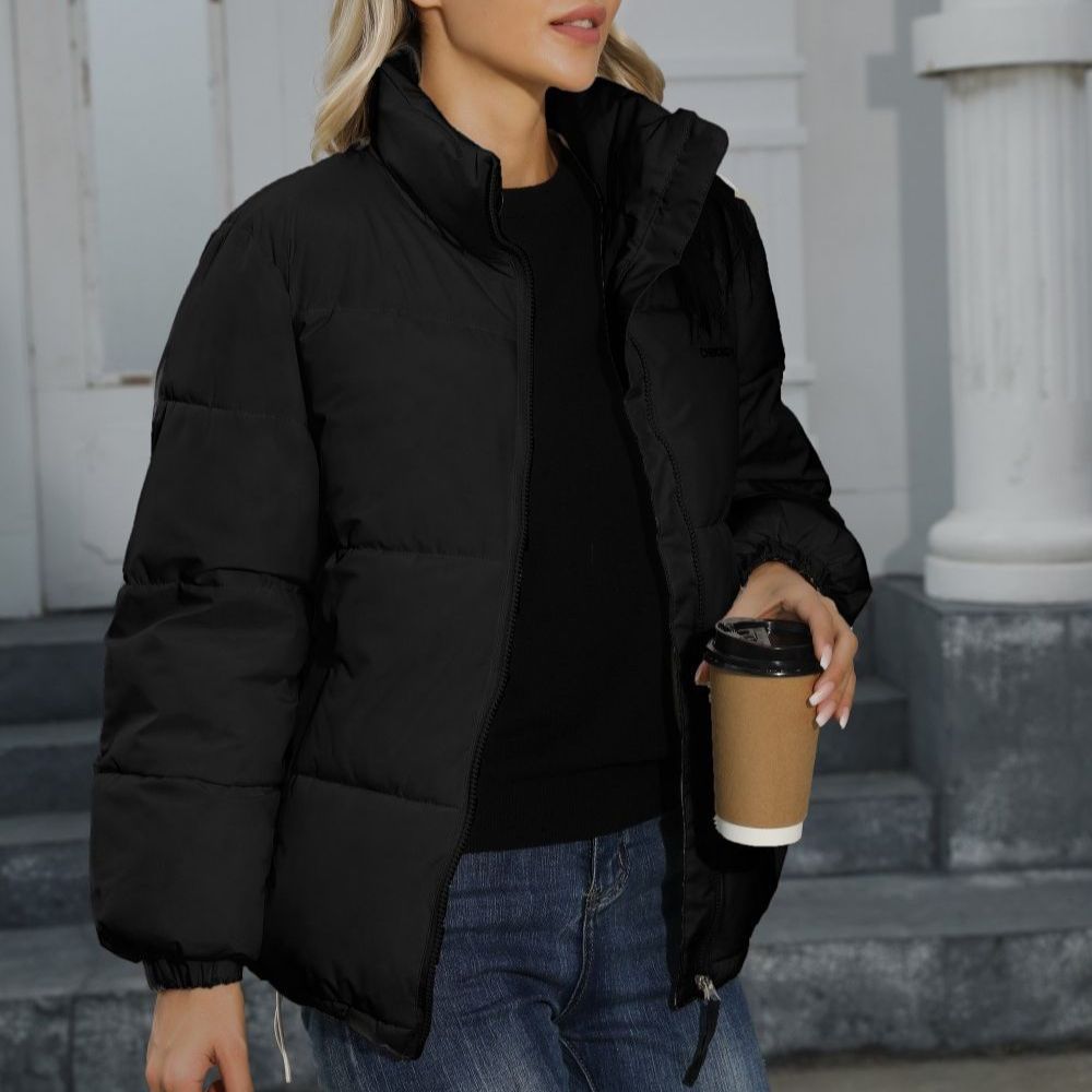 Damen Winterjacke mit hohem Kragen und lässigem Schnitt - 5 - Annoboutique