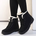 Damen Boots mit robuster Schnürung und kuscheligem Kragen - 1 - Annoboutique