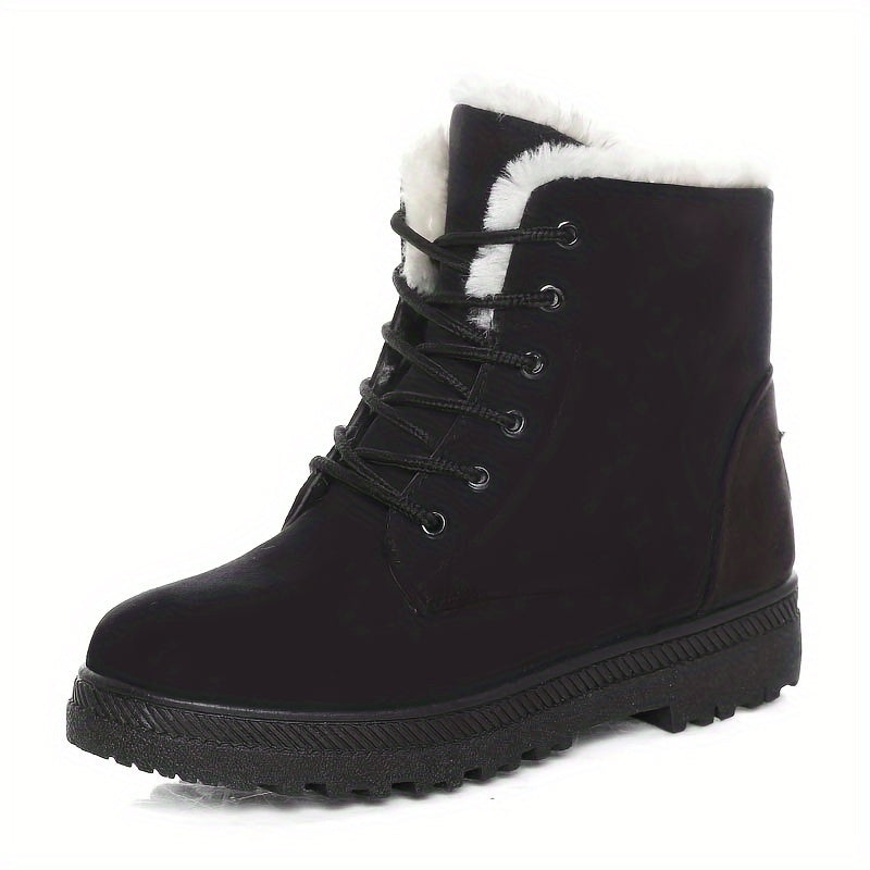 Damen Boots mit robuster Schnürung und kuscheligem Kragen - 5 - Annoboutique