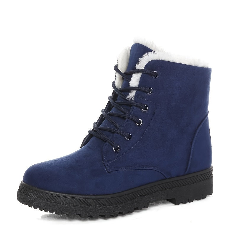 Damen Boots mit robuster Schnürung und kuscheligem Kragen - 6 - Annoboutique