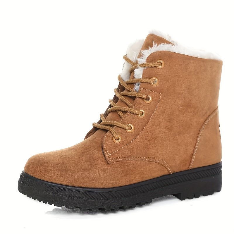 Damen Boots mit robuster Schnürung und kuscheligem Kragen - 7 - Annoboutique