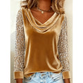 Bluse Damen mit Wickelausschnitt und glitzernden Ärmeln - 1 - Annoboutique
