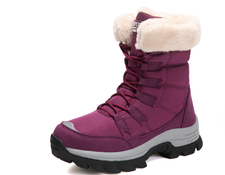 Damen Winterstiefel mit Schnürverschluss und kuscheligem Innenfutter - 4 - Annoboutique