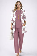 Damen Outfit mit langer Jacke und weiter Hose mit Blumenmuster - 2 - Annoboutique
