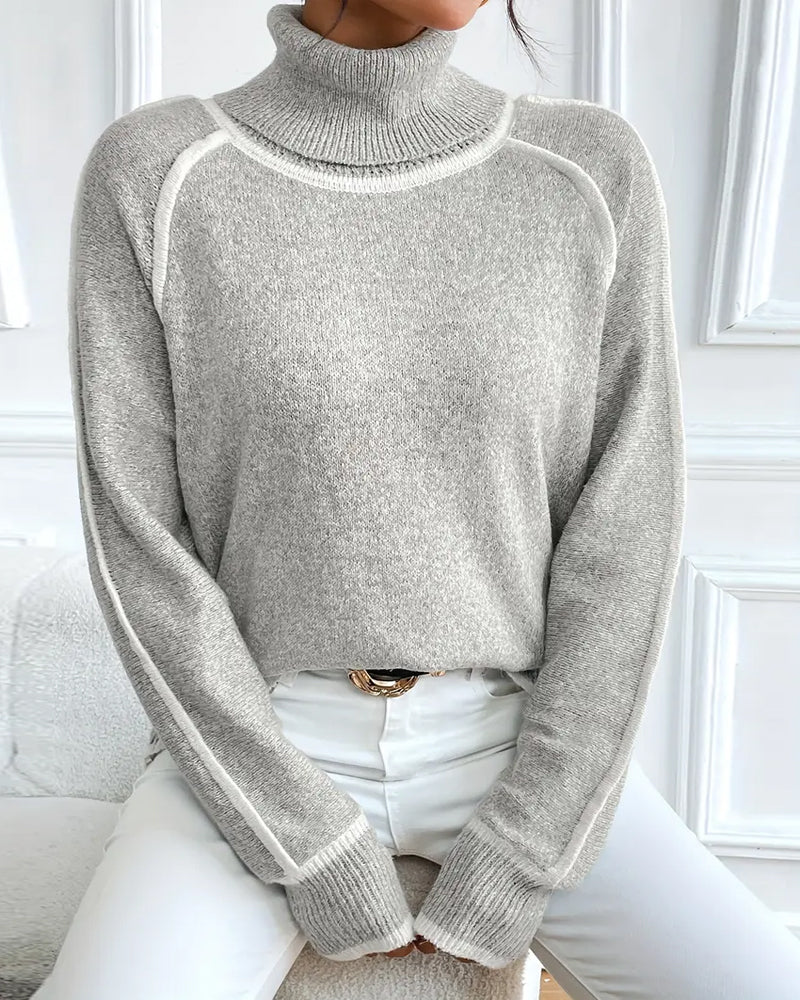 Pullover Damen mit Stehkragen und modischem Design - 4 - Annoboutique