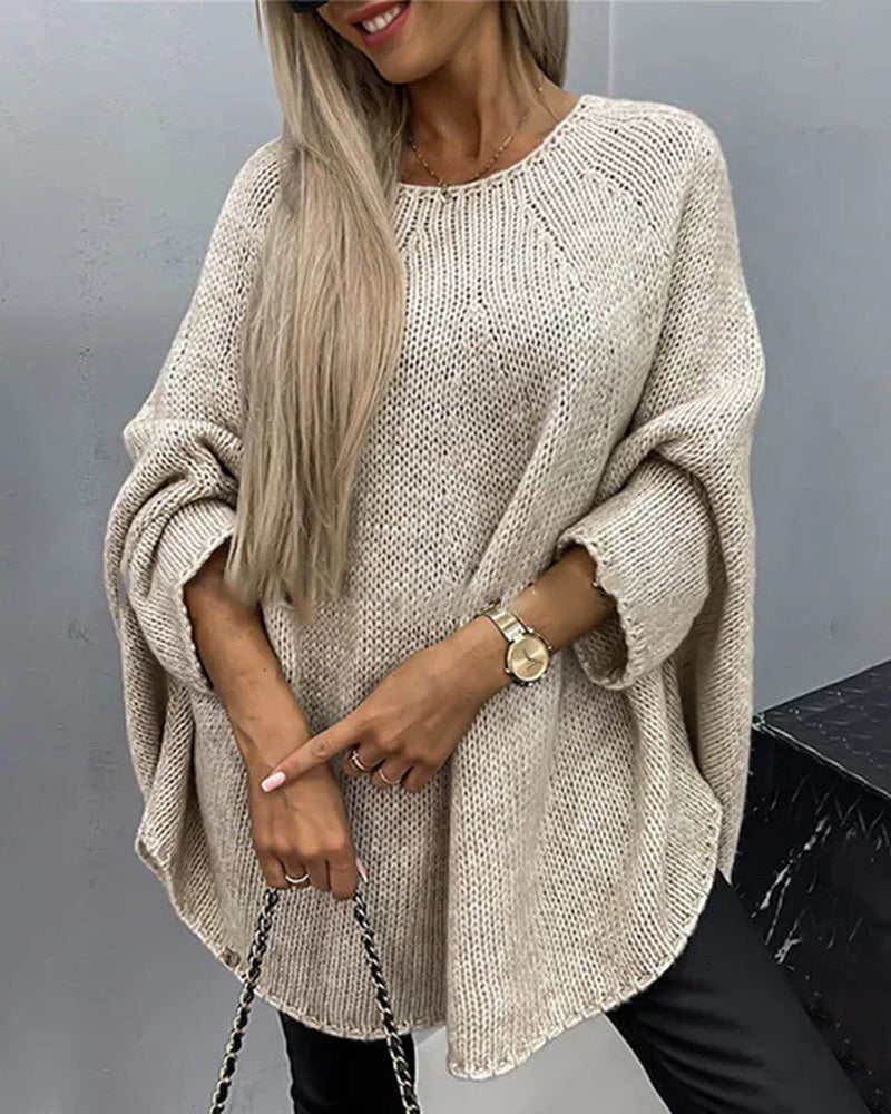 Pullover Damen mit weitem Schnitt und Rundhalsausschnitt – lässige Eleganz - 3 - Annoboutique