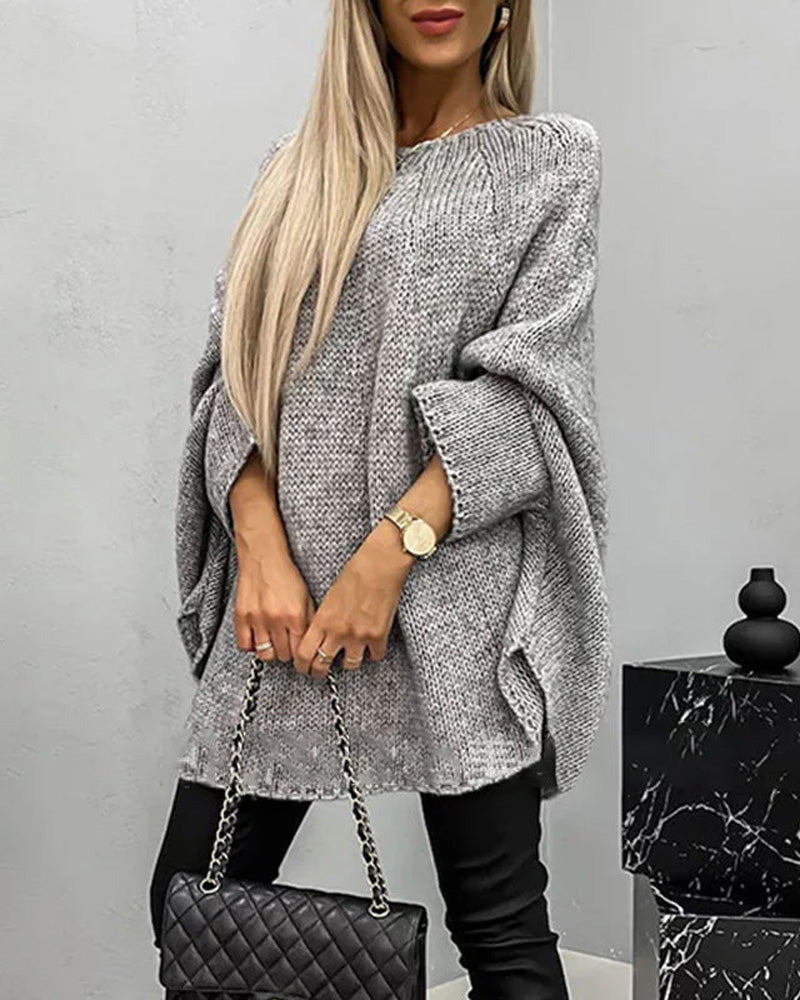 Pullover Damen mit weitem Schnitt und Rundhalsausschnitt – lässige Eleganz - 5 - Annoboutique