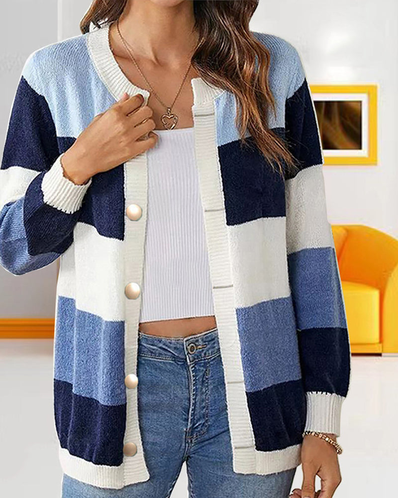 Cardigan Damen mit Knopfdetails in Pastellfarben und langen Ärmeln - 4 - Annoboutique