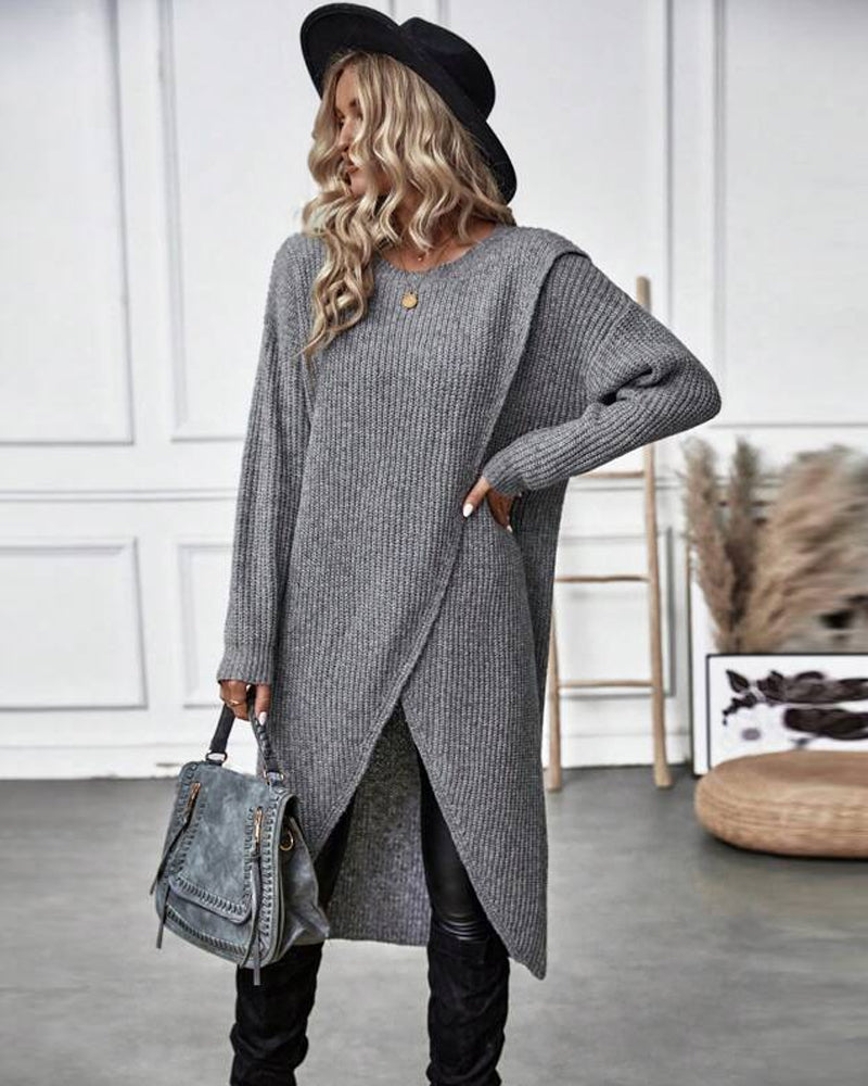 Wickelkleid Damen mit langen Ärmeln und A-Linie - 5 - Annoboutique
