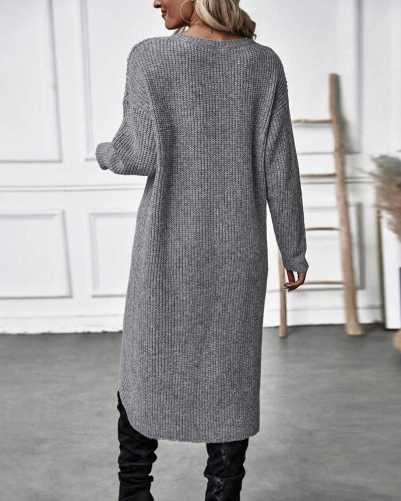Wickelkleid Damen mit langen Ärmeln und A-Linie - 6 - Annoboutique