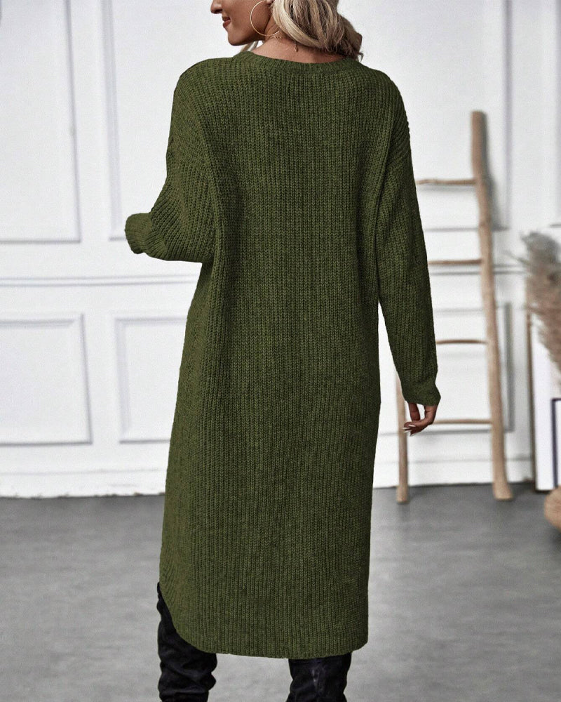 Wickelkleid Damen mit langen Ärmeln und A-Linie - 8 - Annoboutique