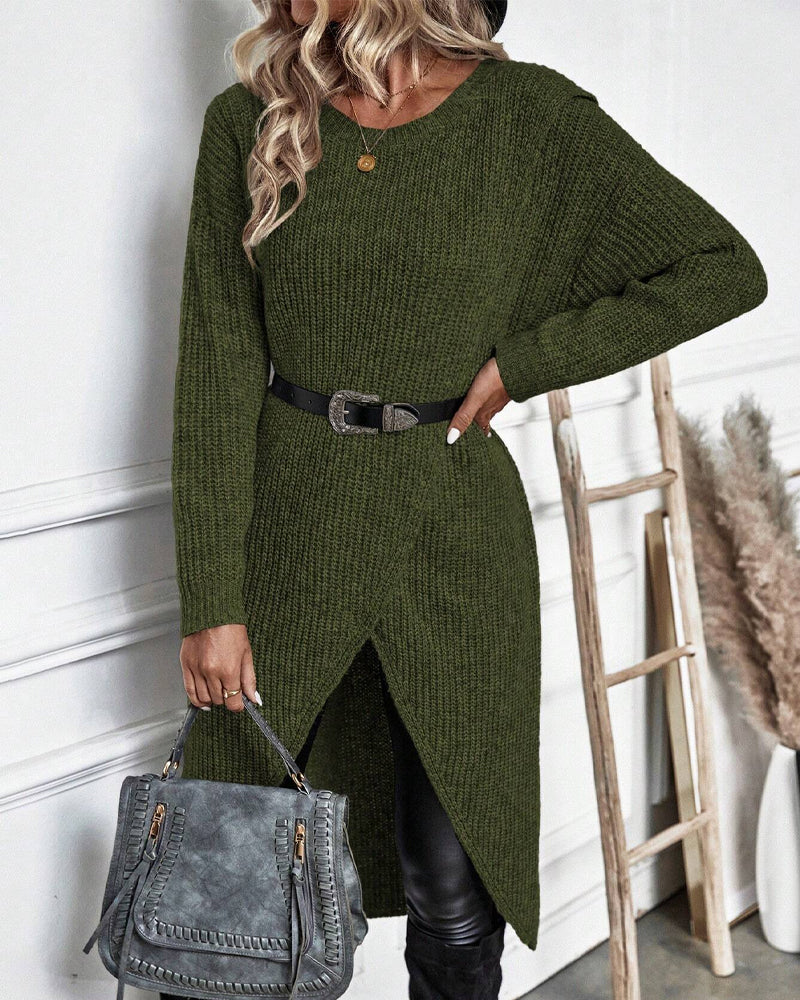 Wickelkleid Damen mit langen Ärmeln und A-Linie - 9 - Annoboutique