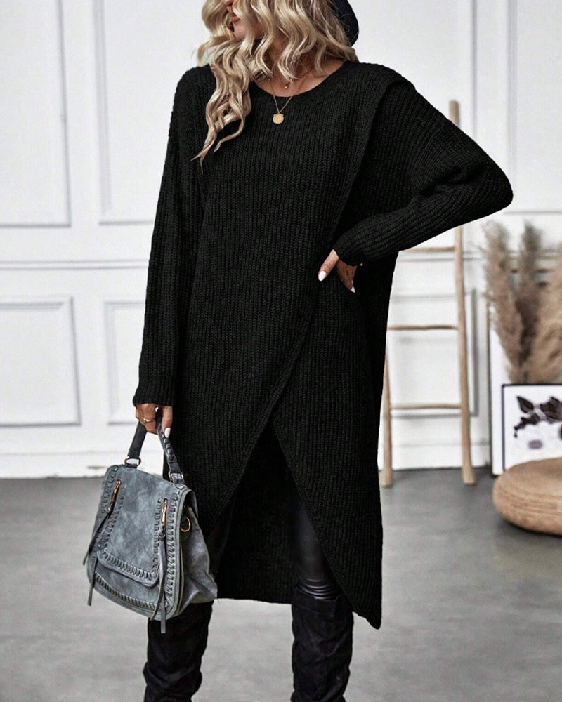 Wickelkleid Damen mit langen Ärmeln und A-Linie - 15 - Annoboutique