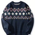 Klassischer Pullover Damen mit lässigem Schnitt und grafischem Muster - 1 - Annoboutique