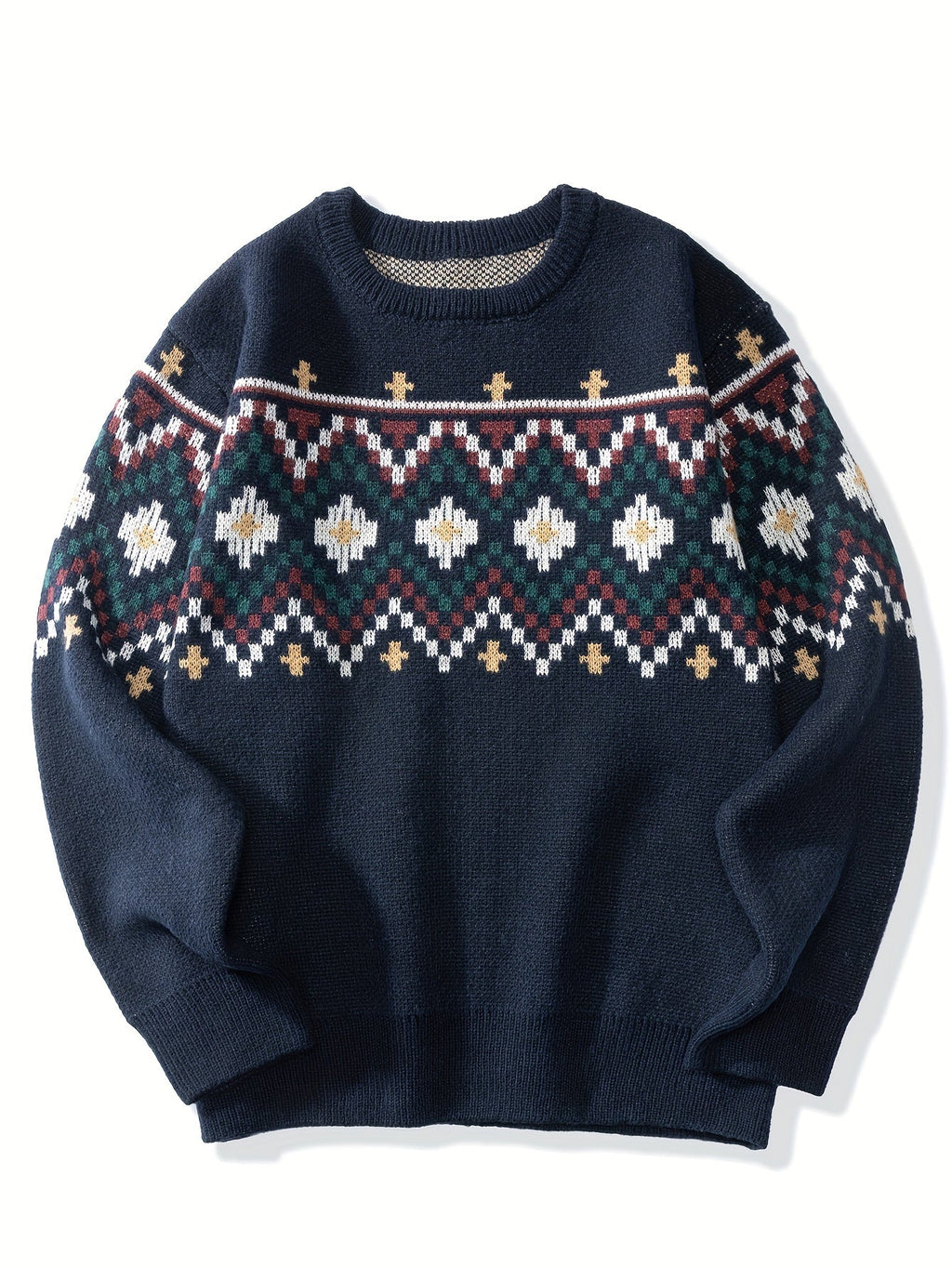 Klassischer Pullover Damen mit lässigem Schnitt und grafischem Muster - 2 - Annoboutique