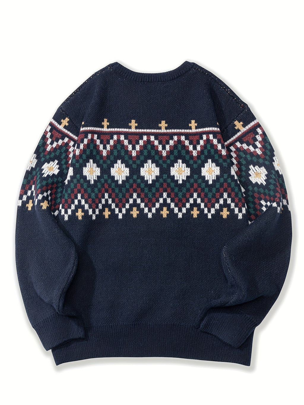 Klassischer Pullover Damen mit lässigem Schnitt und grafischem Muster - 3 - Annoboutique