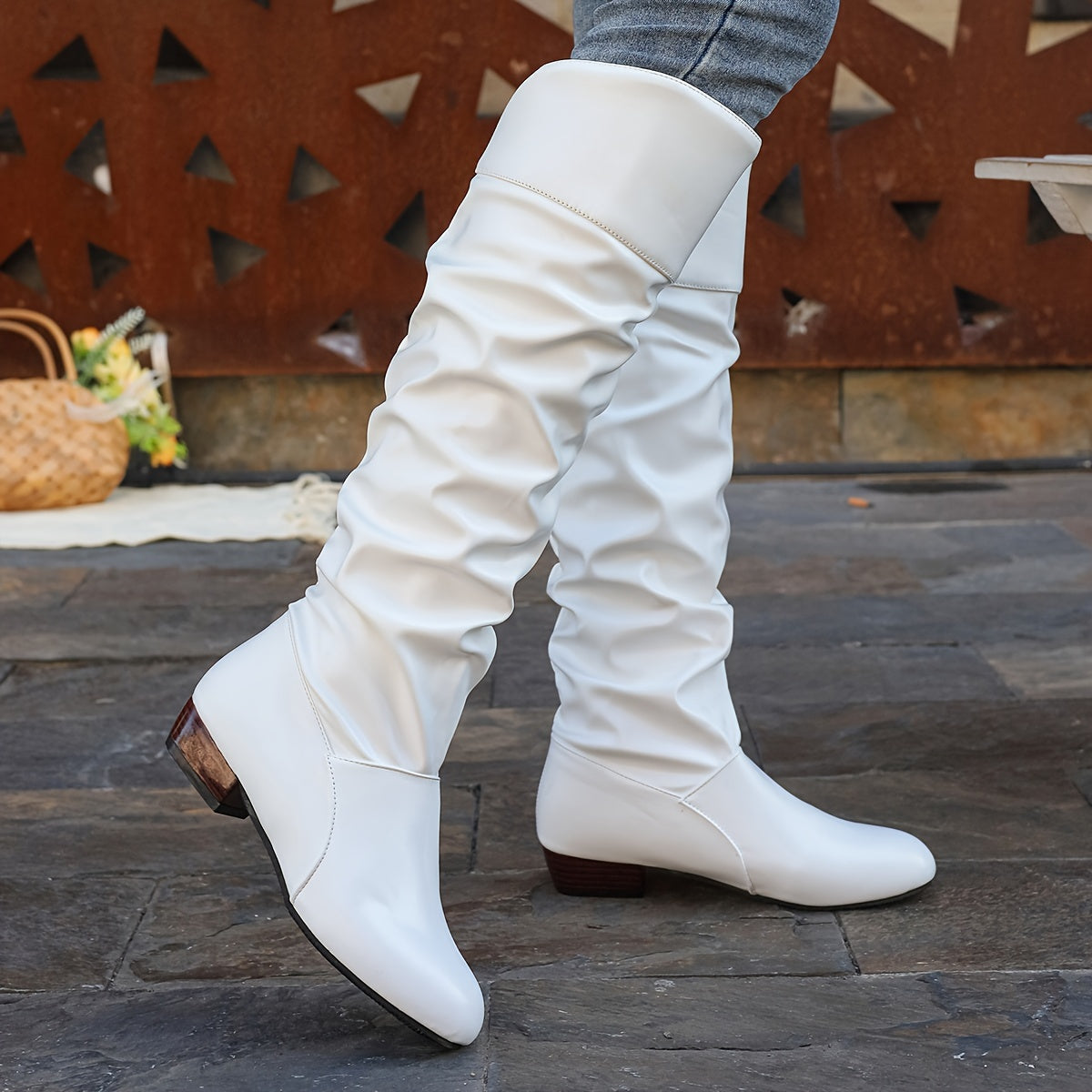 Modische Damen Stiefel mit kniehohem Schnitt und modernem Schlauchdesign - 4 - Annoboutique