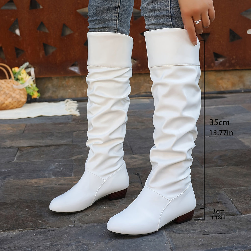 Modische Damen Stiefel mit kniehohem Schnitt und modernem Schlauchdesign - 6 - Annoboutique