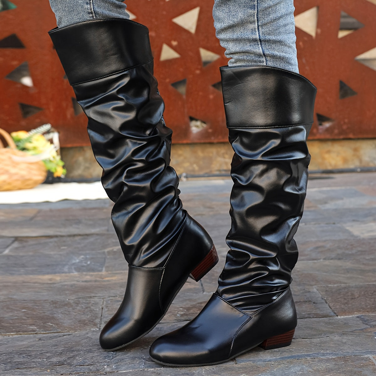 Modische Damen Stiefel mit kniehohem Schnitt und modernem Schlauchdesign - 7 - Annoboutique