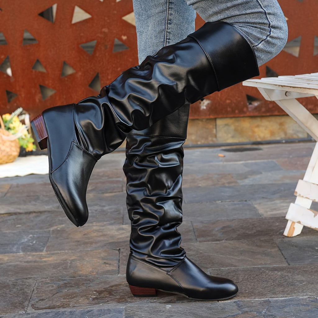 Modische Damen Stiefel mit kniehohem Schnitt und modernem Schlauchdesign - 8 - Annoboutique