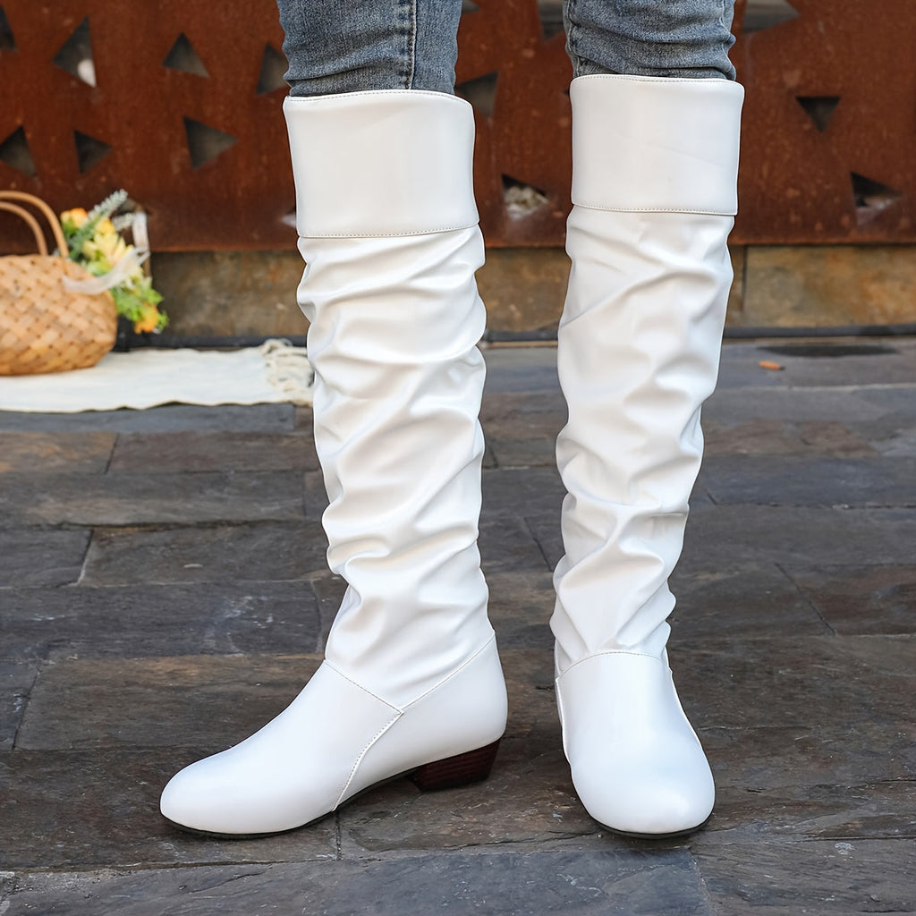 Modische Damen Stiefel mit kniehohem Schnitt und modernem Schlauchdesign - 10 - Annoboutique