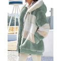 Damen Jacke mit Kapuze in modernem Farbblock-Design und Reißverschluss - 1 - Annoboutique