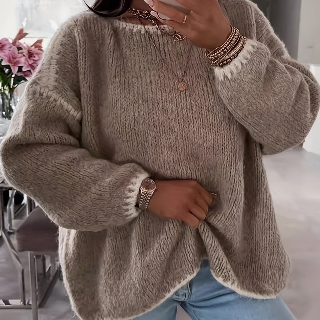 Damen Pullover mit weitem U-Boot-Ausschnitt und lässiger Passform - 9 - Annoboutique