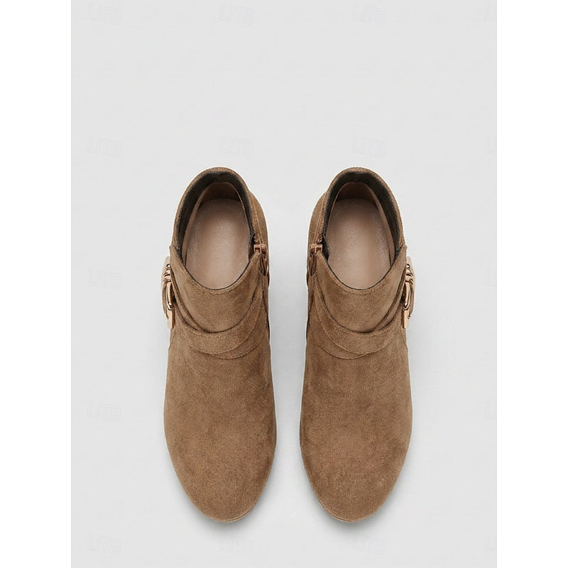 Stiefeletten Damen mit Blockabsatz und dekorativer Schnalle - 3 - Annoboutique