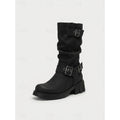 Biker Boots Damen mit Vintage-Schnalle und robustem Blockabsatz - 2 - Annoboutique