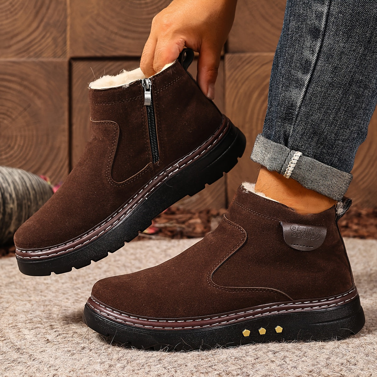 Stiefeletten Damen mit Reißverschluss und kuscheligem Innenfutter - 3 - Annoboutique