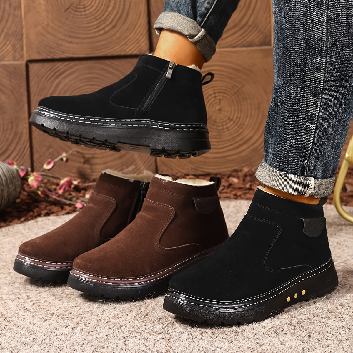Stiefeletten Damen mit Reißverschluss und kuscheligem Innenfutter - 7 - Annoboutique