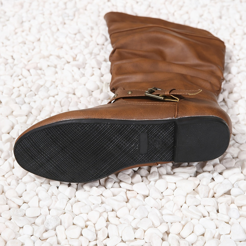 Stiefel Damen mit Wickeldesign und seitlichem Reißverschluss - 6 - Annoboutique