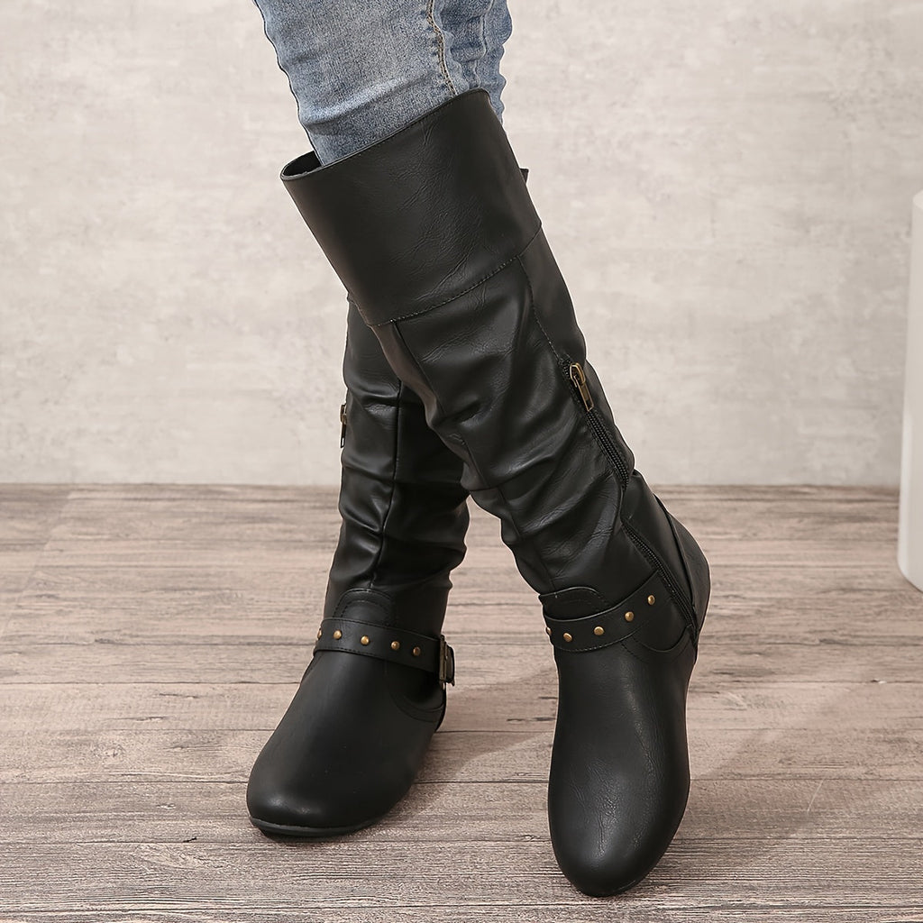 Stiefel Damen mit Wickeldesign und seitlichem Reißverschluss - 9 - Annoboutique