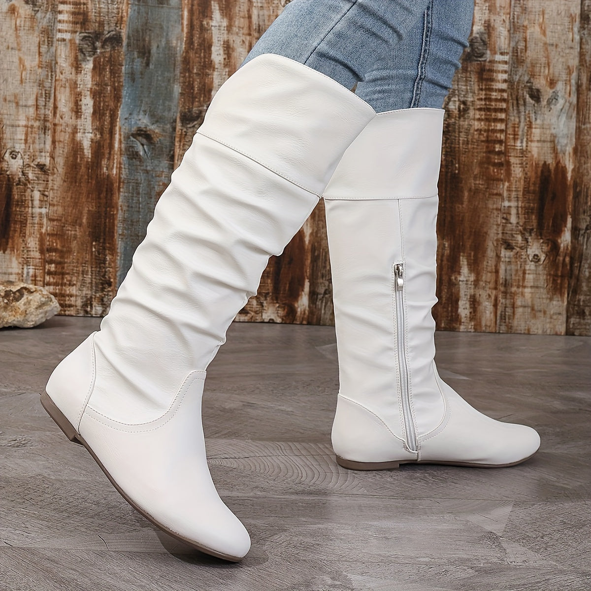 Stiefel Damen mit Wickeldesign und seitlichem Reißverschluss - 11 - Annoboutique