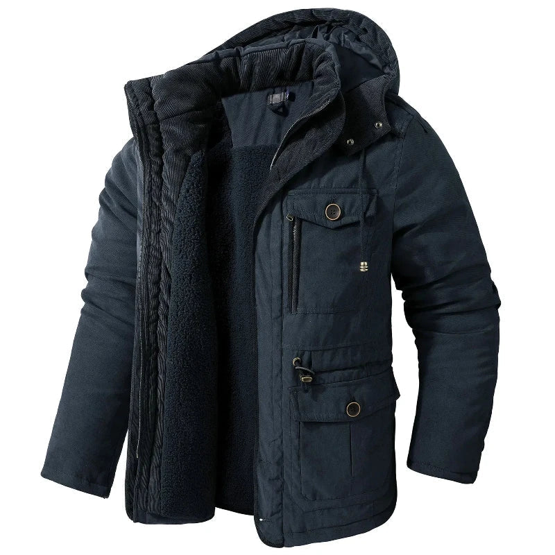 Damen Winterjacke mit Kapuze und praktischen Taschen - 2 - Annoboutique