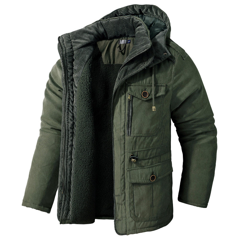 Damen Winterjacke mit Kapuze und praktischen Taschen - 3 - Annoboutique