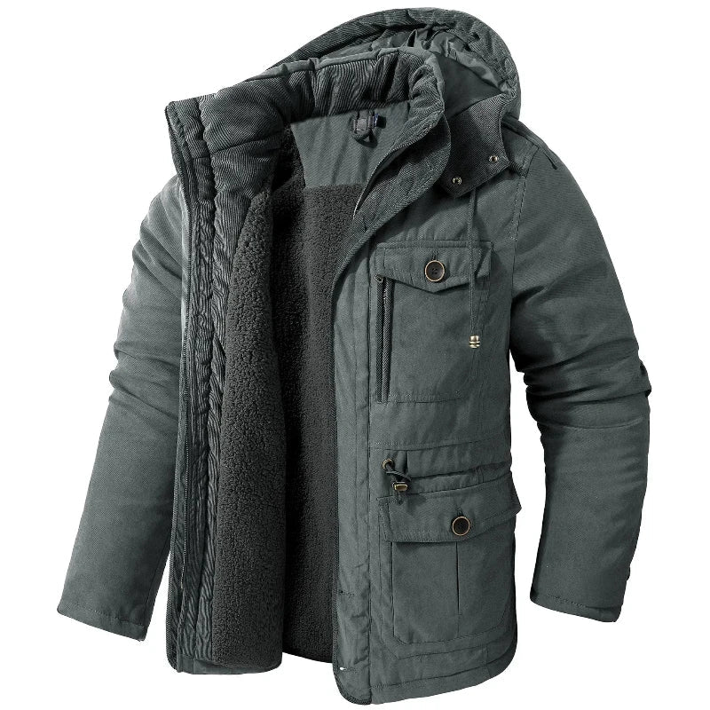 Damen Winterjacke mit Kapuze und praktischen Taschen - 4 - Annoboutique