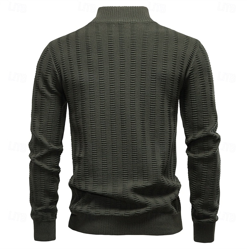Eleganter Pullover Damen mit Stehkragen und Reißverschluss - 2 - Annoboutique